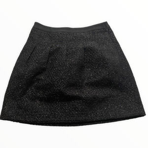 Ann Taylor Loft Petite Black Glitter Mini Skirt 0P